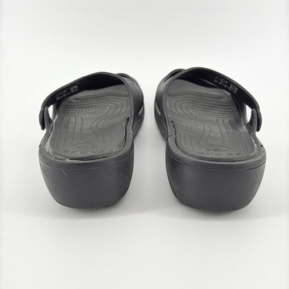 Crocs Patricia Women’s Wedge Sandals Size 11 Black Slide Comfort 1.5” Heel - Picture 6 of 9